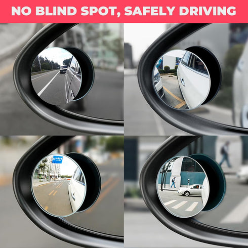 4pcs Round Blind Spot Mirror for Car, Car Blind Spot Frameless Convex HD Glass BlindSpot Mirrors Side Mirror, Rear View Mirror with Wide Angle Adj...