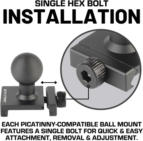 Bulletpoint 20mm Ball Mount compatible with Picatinny Mount...