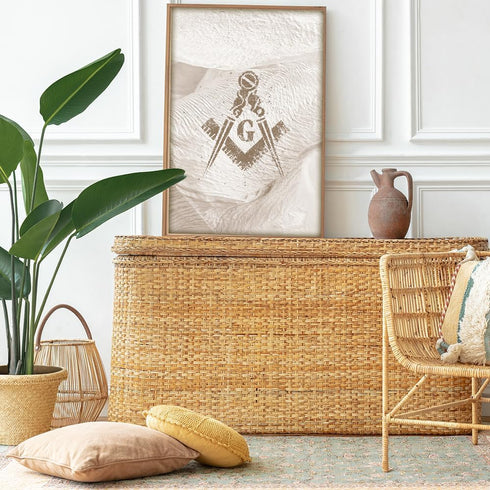 Masonic Freemason Square Stencil Template 8.5x11 Inches - Reusable for Painting on Walls, Wood, Glass & Crafts...