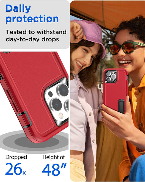 AICase for iPhone 12 Pro Max Case Built-in Kickstand with Glass Screen Protector+Camera Lens,Heavy Duty Drop Protection Full Body Rugged Shockproo...