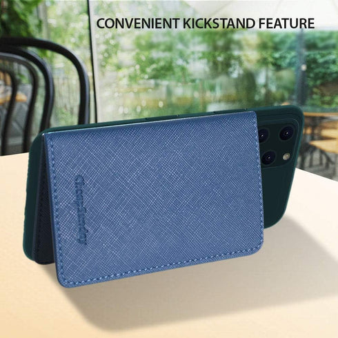 CheapSunday ID Card Holder for Back of Phone Leather Phone Wallet Stick On with Stand Flip Waterproof Leather Adhesive Wallet for Most Cellphones ...