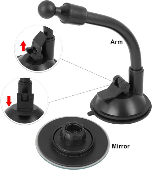 Blind Spot Adjustable Car Mirror Rotate Suction Cup Black Arm Rearview Mirror for All Universal Vehicles...