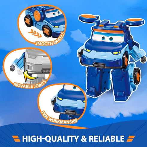 Super Wings Transformer Toys 5" Action Figure Supercharged Tobot Leo, 3 in 1 Rescue Bots Transforming Airplane Car Robot Toys, Educational Toys fo...