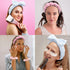 6Pcs Spa Headband for Washing Face with Wristband Towe, Skincare Makeup Puffy Cloud Headbands Soft Sponge Absorbs Water for Shower (Pink and Blue)...
