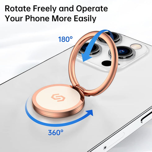 Syncwire Cell Phone Ring Holder Stand, 360 Degree Rotation Finger Ring Kickstand with Polished Metal Phone Grip for Magnetic Car Mount Compatible ...