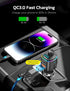 Nulaxy Bluetooth FM Transmitter for Car, QC3.0 Fast Charge Bluetooth Car Adapter, Wireless Radio Car Kit with 7 Color LED Backlit, Support Hands-F...