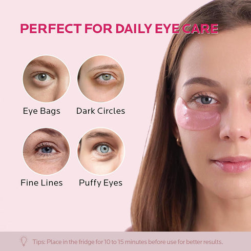 ZealSea 20 Pairs Eye Gel Pads for Dark Circles Wrinkles Eye Bags Puffy Eyes Hydrating Anti Aging Under Eye Mask Patches Lighten Fine Lines for Wom...