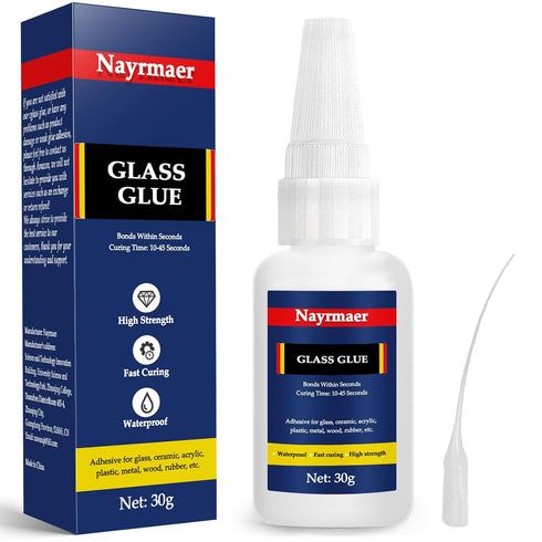 Glass Glue, 30g Clear Waterproof Acrylic Glue, Glass to Glass Glue for Bonding Glass and Other Materials, Super Instant Glue for Glass, Acrylic, M...
