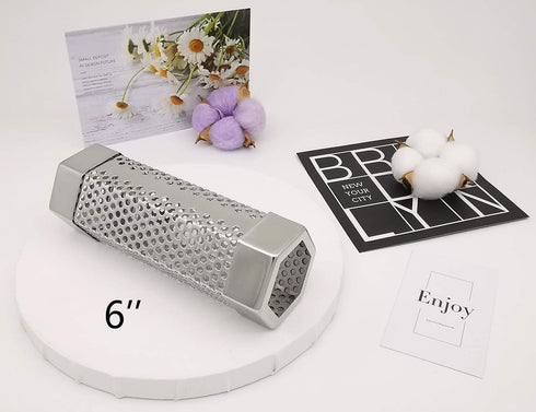 Smoker Smoke Tube Box for Pellets Grill, 304 Stainless Steel BBQ Cold Smoker Generator Tube, 2.5 Hours of Billowing Hot or Cold Smoking - 6" Hexag...