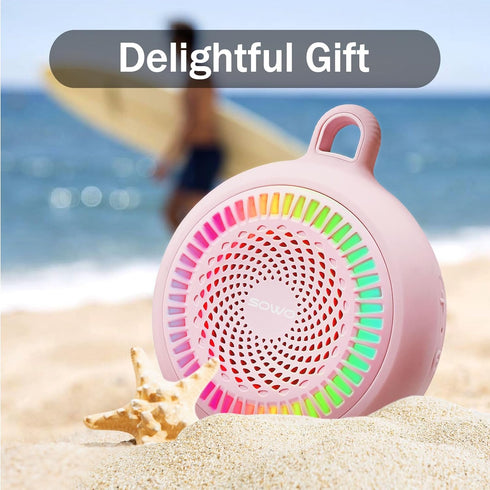 Bluetooth Shower Speaker Waterproof - Small Portable Bluetooth Speaker Wireless with Clip - Powerful Bass and Louder Volume - Colorful Lights and ...