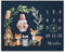Woodland Baby Monthly Milestone Fleece Blanket, Black, 50x40, Includes Marker...