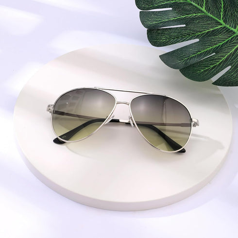 Sunglasses for Women and Men,Classic Aviator Sun Glasses for Men Women Driving Shades UV Protection 2024 New (Silver Frame Green Lens)...