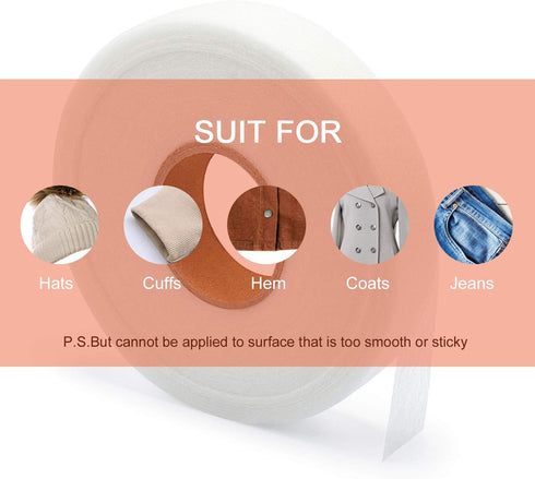 Iron-on Hemming Tape Fabric Fusing Tape Fusible Bonding Web Adhesive Tape for Bonding Clothes Jeans Pants Collars, 100 Yards (3/4 in)...