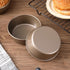 2Pcs 4 inch Round Steel Bread Cake Pan Mini Bread Hamburger Bun Molds Non-stick Cheesecake Baking Mold Cupcake Pan Round Cake Pan for Birthday Par...