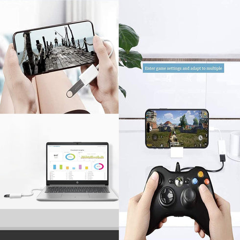 USB-C to USB Adapter for iPhone 15 Pro Max MacBook Pro Air 2023 iMac iPad Mini Pro, Apple MFi Certified USB OTG Cable Converter Support Camera, Ca...