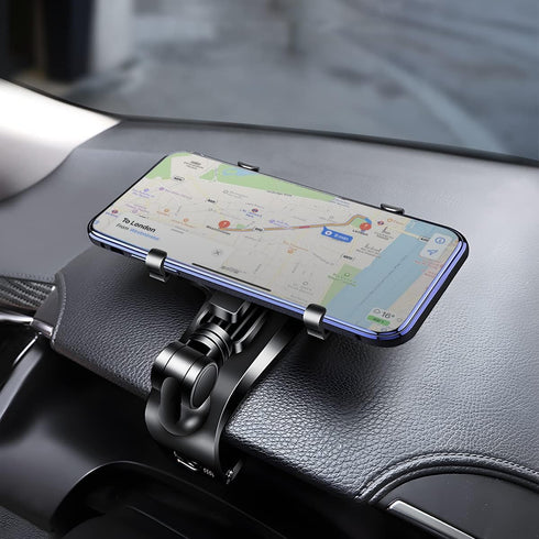 Car Phone Mount, ABS Cell Phone Holder for Car, 1400 Degree Rotation Dashboard Cell Phone Holder, Mobile Clip Stand for 3 to 7 inches Smartphones,...