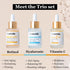 Anti Againg Face Serum Trio, 20% Vitamin C, Powerhosue Hyaluronic-Acid and 2.5% Retinol Serum For Face - 3 Bottles x 1 Fl Oz | Brightening, Firmin...