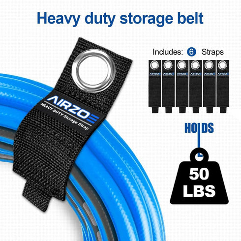 AIRZOE Heavy Duty Storage Cable Straps, 13-inch (6 Pack), Blue Wool, Lock Style...