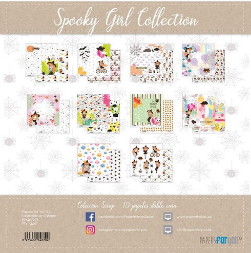 Papers For You - Scrapbooking and Craft Paper Kit | "Spooky Girl" Collection | Includes 10 Double Sided Papers with Different Designs | Size 12" x...