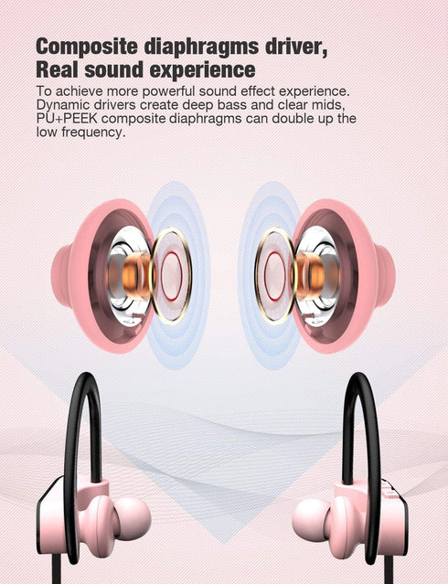 Otium Bluetooth Headphones, Wireless Headphones IPX7 Waterproof Sports Earbuds 15H Playtime with Mic HD Stereo Sound Sweatproof in-Ear Earphoones ...