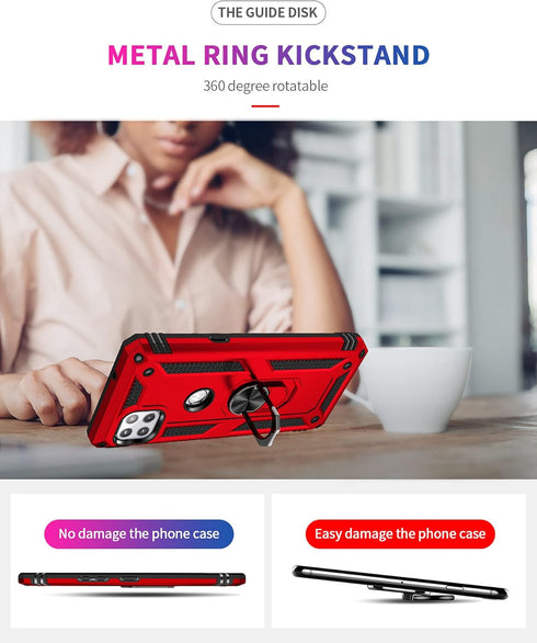 Military Grade Drop Impact for Moto One 5G Ace Case Motorola One 5G Ace G 5G Case 360 Metal Rotating Ring Kickstand Holder Armor Heavy Duty Shockp...