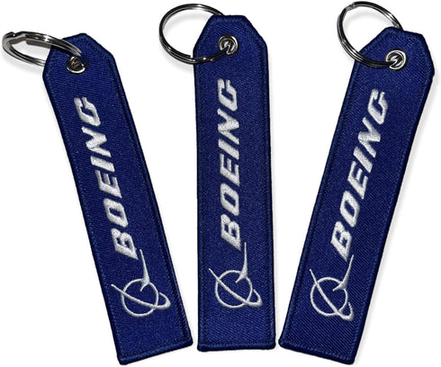 Boeing Keychain | Luggage Tag | airline Logo - Blue (Boeing ) pack 3...