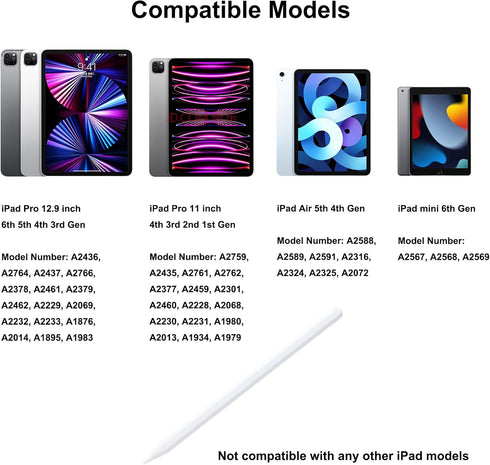 Stylus Pen for iPad, Apple Pencil 2nd Generation with Magnetic Wireless Charging for iPad Air 5th 4th Gen, iPad Pro 12.9 & 11 inch, iPad Mini 6th,...