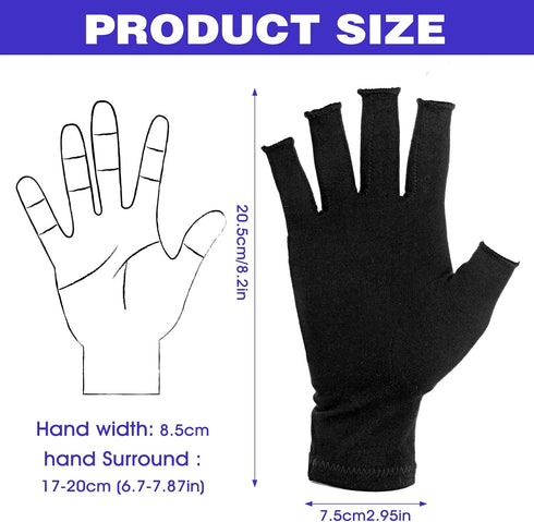 Sibba Arthritis Compression Gloves for Women Men, Compression Fingerless Glove for RSI, Carpal Tunnel, Rheumatiod, Tendonitis...