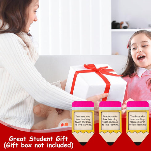 Teacher Appreciation Pencil Sticky Note Dispensers Holders Pencil Shaped Sticky Note Wooden Organizers for Home Office Back to School Party Gift S...