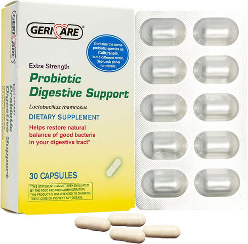 GeriCare Probiotic Digestive Support | Extra Strength 20 Billion CFU Lactobacillus Rhamnosus R-11 Daily Probiotic | Keeps Your Digestive System Ba...