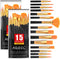 AROIC Acrylic Paint Brush Set,2pack/30pcs Nylon Hair Oil Watercolor Rock Face Painting Artist Paint Brushes, 15 Sizes Paint Brush Set for All Purp...