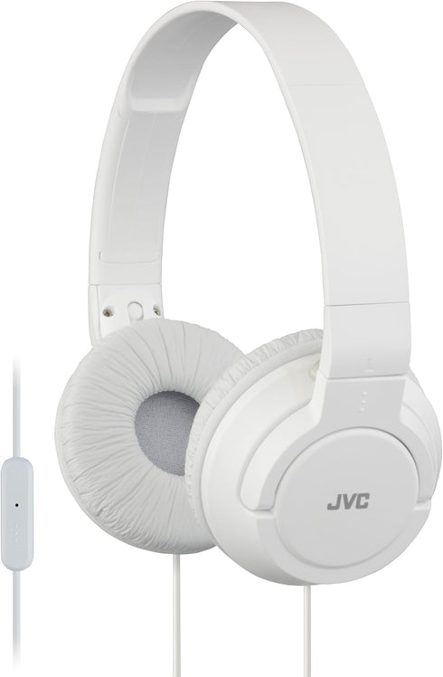 JVC Lightweight Flat Foldable On Ear Colorful Lightweight Foldable Headband with Mic, White (HASR185W)...