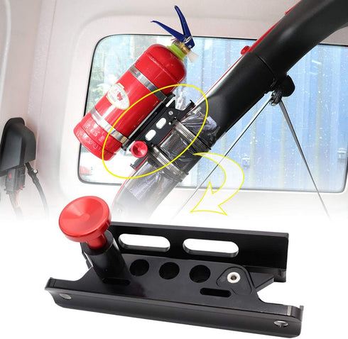 Roll Bar Aluminum Fire Extinguisher Mount Kit Compatible with for Jeep Wrangler TJ JK JKU JL Gladiator JT UTV Polaris RZR Ranger...