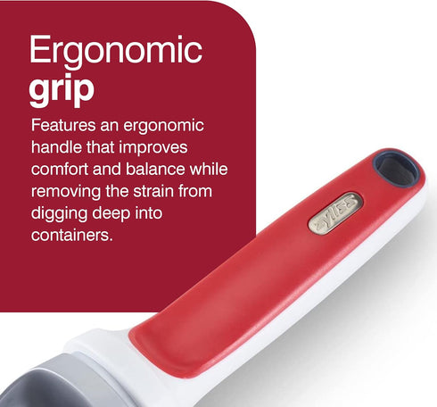 Zyliss Right Scoop Ice Cream Scoop - Ergonomic, Dishwasher-Safe Ice Cream Scooper Perfect for Gelato, Sorbet, Frozen Yogurt & More - Red...