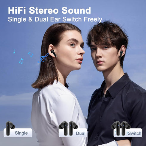 Wireless Earbuds, True Wireless Bluetooth 5.3 Earbuds with Charging Case, Stereo Bluetooth Headphones with Microphone for iPhone Android Smart Cel...