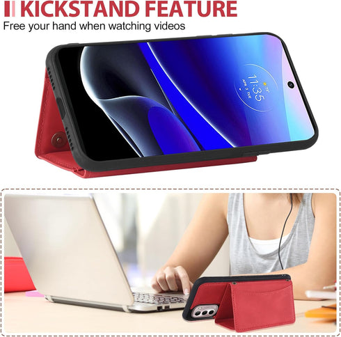 Asuwish Phone Case for Moto G Stylus 2022 4G Wallet Cover with Tempered Glass Screen Protector and PU Leather Credit Card Holder Stand Cell Access...