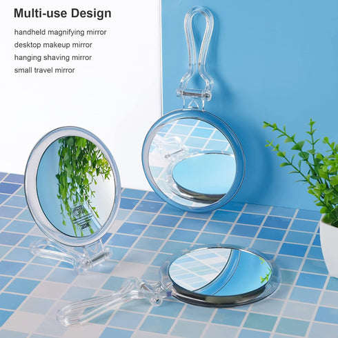 10x Magnifying Handheld Mirror, 2-Sided with Adjustable Stand, Foldable and Portable, Suitable for Makeup, Shaving, Deep Cleaning...