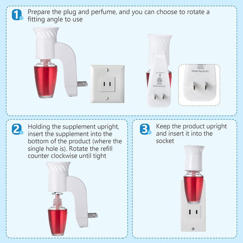 2 Pack Wall Fragrance Plug in Compatible with Bath and Body Works WallFlower Fragrance, ETL Certified, Rotatable, Precise Scent Control Fragrance ...