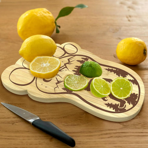 Sasquatch Charcuterie Board, 12.6" X 7.6" Unique Bigfoot Gifts, Footprint Cheese Board & Serving Tray for Anniversary Birthday Party Christmas Wed...