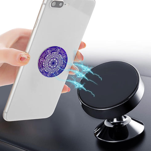 Weewooday 8 Pcs Phone Magnet Car Metal Mount Plate for Cell Holder Compatible with Magnetic Car Mounts Replacement Sticker(Mandala Style)...