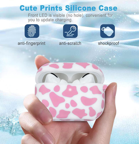 Cow Airpod Pro Case Soft Silicone - YOMPLOW Case Cover Flexible Skin for Apple AirPods Pro Charging Case Cute Women Girls iPod Pro Case Protective...