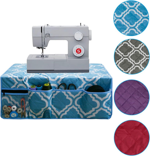 Sewing Machine Pad for Table, with 4 Pockets Sewing Machine Dust Cover?for Sewing Machine Accessories Organizer (Grey pattern)...