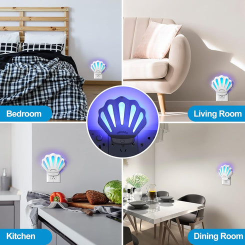 Gnat Traps for House Indoor HU002 Plug-in Fly Trap Indoor, Electric Gnat Killer Indoor Catcher Flying Insect Trap with Night Light UV Attractant C...