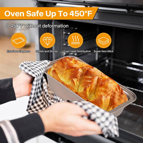 2pack Loaf Pan, 10inch Banana Bread Pan, Non-Stick Banana Bread Pan, Stackable Bread Pans for Homemade Bread, 10x5inch Small Bread Pans for Baking...