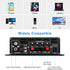 Bluetooth 5.0 Audio Power Amplifier AK-380 400W+400W 2.0 CH HiFi Stereo Amp Receiver with USB,SD,AUX,Remote Control,FM Antenna for Car Home Speake...