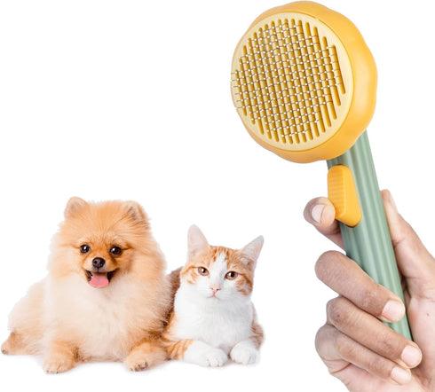 Self Cleaning Slicker Brush, Dog Cat Bunny Pet Grooming Shedding Brush - Easy to Remove Loose Undercoat, Pet Massaging Tool Suitable for Pets with...