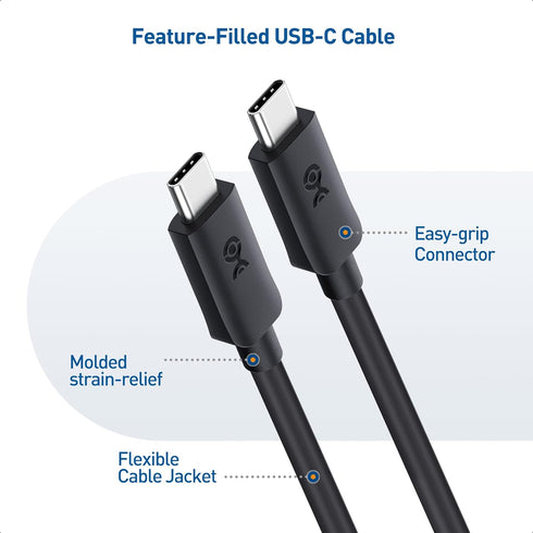 Cable Matters 20Gbps USB C to USB C Monitor Cable 3 ft / 0.9m with 4K 120Hz & 8K 30Hz, 240W Power Delivery, USB C Video Cable/USB C Display Cable ...