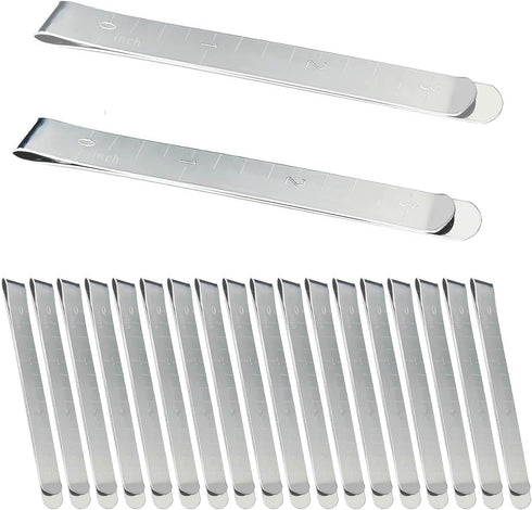 20 Pcs Stainless Steel Hemming Clips 3-Inch Stainless Steel Ruler Hem Clips Measurement Ruler Quilting Supplies Sewing Clips fit Sewing Supplies P...