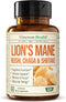 Lions Mane Supplement Capsules - Mushroom Supplement with Shiitake Mushrooms, Reishi Mushroom, Maitake Mushroom & Chaga. 60 High Potency Lion’s Ma...