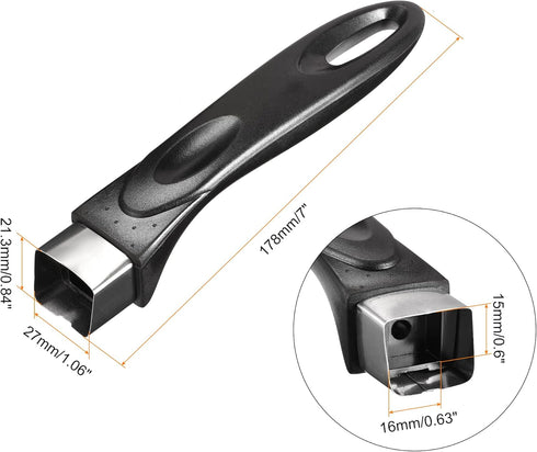 MECCANIXITY Pan Replacement Handle Black 178mm/7inch with Screw Nonstick Saucepan Cookware Skillet Stainless Steel Handle...